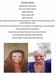 Image result for Missing Person Terre Haute IN