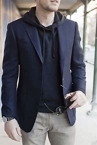 Image result for Blazer with Hoodie and Sports Shoes
