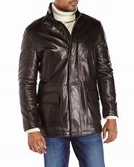 Image result for Black Leather Car Coat Jacket