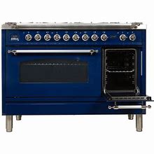 Image result for UPN90FDMPM 36" Nostalgie Series Dual Fuel Natural Gas Range With 5 Sealed Brass Burners 3 Cu. Ft. Capacity True Convection Oven With Brass Trim In Matte
