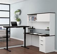 Image result for white office desks with hutch