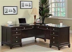 Image result for L-shaped Office Desk with Drawers