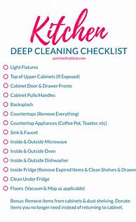Image result for Kitchen Cleaning Checklist