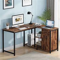 Image result for L-shaped Desk with Lower Storage