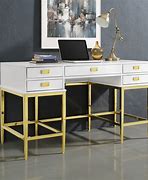 Image result for White Gold L-shaped Desk