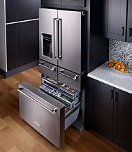 Image result for KRMF706ESS Kitchenaid 25.8 Cu. Ft. 36 Inch Multidoor Freestanding Refrigerator With Platinum Interior Design Stainless Steel