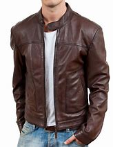 Image result for Brown Leather Motorcycle Jacket