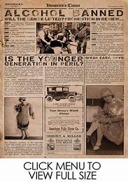 Image result for Prohibition Newspaper