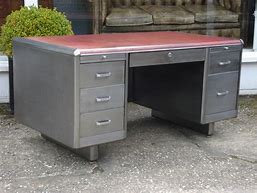 Image result for Stainless Steel Desk with Drawers