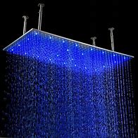 Image result for LED Rain Shower Head Brushed Nickel with Water Fall