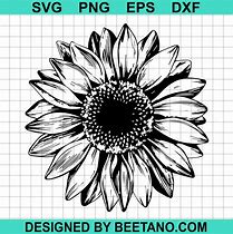Image result for Sunflower SVG Black and White