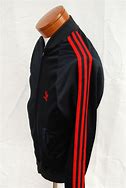 Image result for Adidas Jacket Black Red Stripes