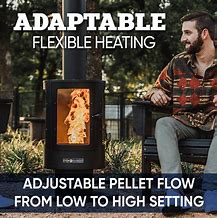 Image result for Even Embers Pellet Fueled Patio Heater, HTR1085AS