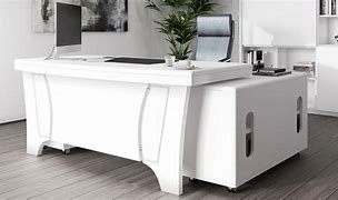 Image result for White Executive Desk with Drawers