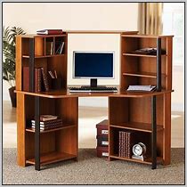 Image result for Small Corner Computer Desk with Hutch