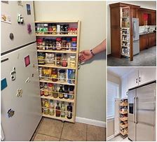 Image result for Wooden Shelves On Side of Refrigerator