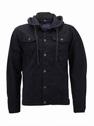 Image result for What to Pair with Black Hooded Denim Jacket