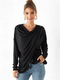 Image result for Cowl Neck Button Sweatshirt
