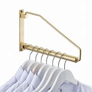 Image result for White and Gold Wall Mounted Hanging Clothes Rack with Shelves
