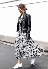 Image result for How to Wear Long Dress with Sneakers