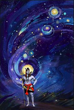 Lord Shiva as adiyogi in Brahmand Galaxy in creative art painting | Lord shiva painting, God art, Dancing shiva