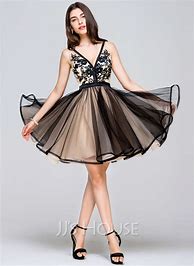 Image result for Jjshouse A-Line Princess High Neck Short Mini Organza Tulle Homecoming Dress With Appliques Lace
