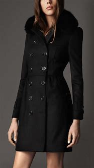 Image result for Fur Collar Trench Coat