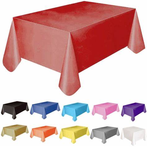 Simple Multi Solid Color Style Plastic Table Cloth Cover Party Wedding ...
