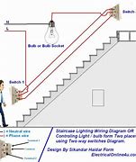 Image result for Single Pole Switch Stairway Lighting Diagram