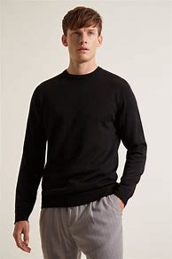 Image result for Black Crew Neck Sweater with Gold Trim