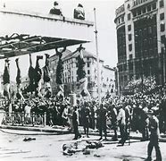 Image result for Mussolini Hanging Upside Down