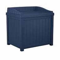Image result for Suncast 22 in. W X 17 in. D Brown Plastic Deck Box With Seat 22 Gal