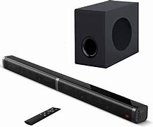 Image result for Home Theater 3D Surround Stereo Soundbar B Luetooth 4.2 Speaker Soundbar Home Audio Built-In Subwoofer For PC Desktop Smartphone In Black