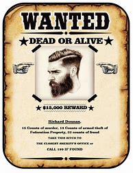 Image result for Wanted Poster with Description