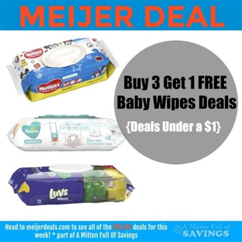 Meijer  Baby Wipes Buy 3 Get 1 FREE Deals   Fresh Outta Time