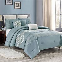 Image result for Damask Patterned 3-Piece King/California King Quilted Coverlet Set, Pale Blue By Ashley Homestore, Bedding > Quilts > California King. On Sale - 67% Off