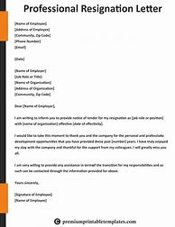 Image result for Professional Resignation Letter