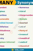 Image result for Many Synonym