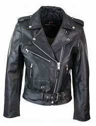 Image result for Leather Biker Jacket Women's