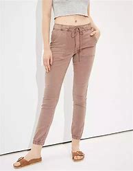 Image result for AE Super High-Waisted Denim Jogger Women's Ice Blue 00 Long