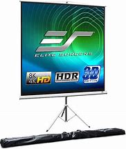 Image result for Elite Screens Tripod Series, 100-INCH 4:3, Adjustable Multi Aspect Ratio Portable Indoor Outdoor Projector Screen, 8K / 4K Ultra HD 3D Ready, 2-YEAR