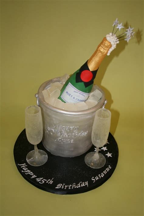 Champagne Bucket Cake with Sugar Glasses