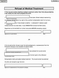 Image result for Employee Refusal of Medical Treatment Form