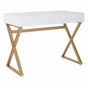 Image result for White Desk with Gold Legs Target