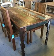 Image result for Reclaimed Wood Round Farm Dining Table