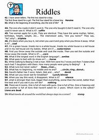 Image result for Difficult Riddles Printable
