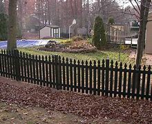Image result for Black Wood Picket Fence