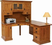 Image result for Wooden Desk with Hutch and Drawers