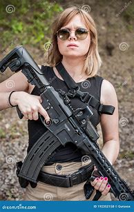 Image result for Female Soldier Gun