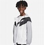Image result for Nike Sportswear Windrunner Big Kids' (Boys') Jacket In White/Black, Size: XS | 850443-102